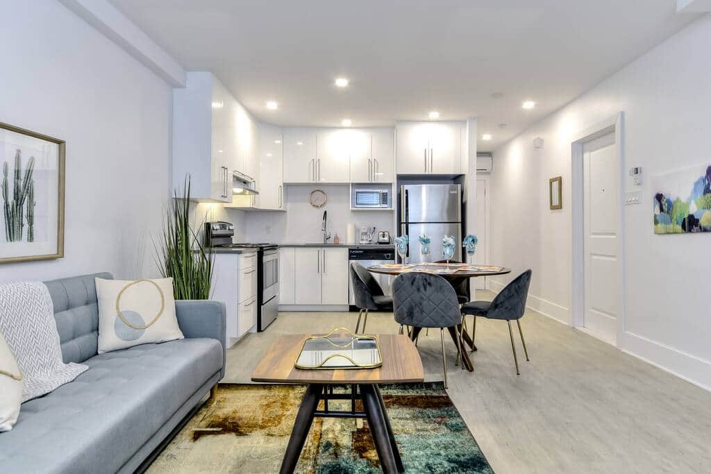 Living room and kitchen