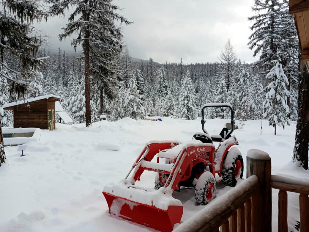 Kubota with snow