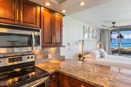 Granite counter tops and backslash. 
