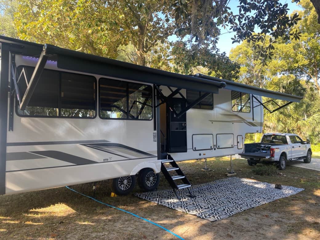 Door side with awning