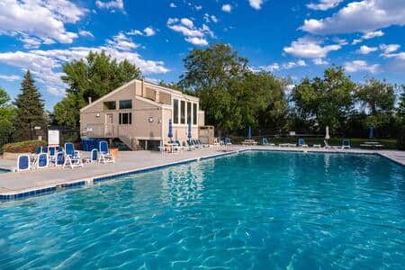 The community pool is open from Memorial Day to Labor Day. A family favorite! The community pool is open from Memorial Day to Labor Day. A family favorite!