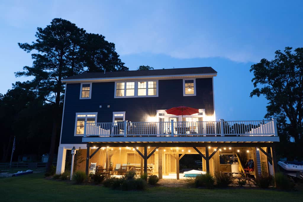 Back of the house at night