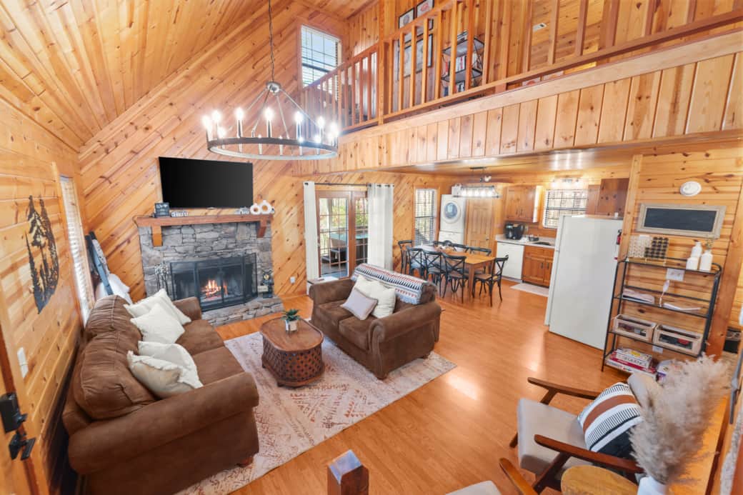 Wood burning fireplace