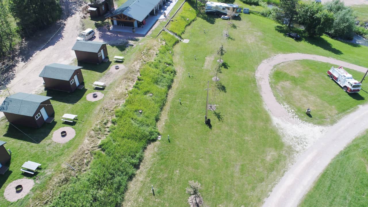 Overhead campground view