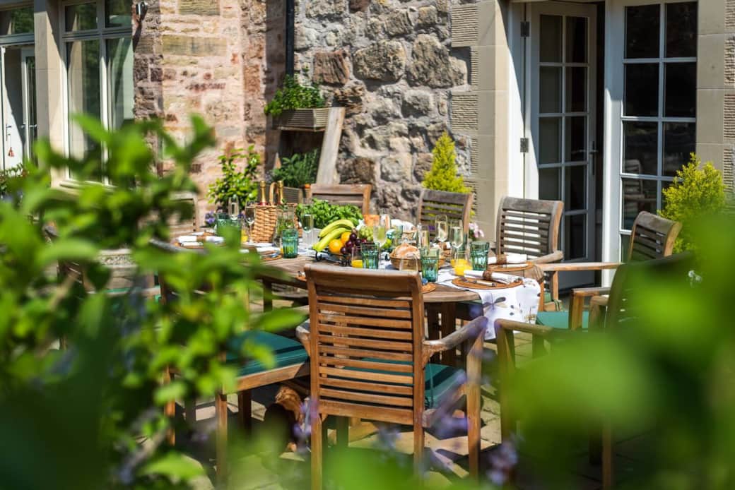 Al fresco dining, enjoy views of  garden enjoying  fresco dining 