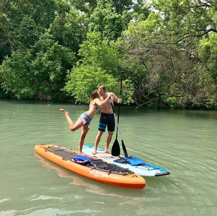 Paddleboards are available to rent during daytime hours.