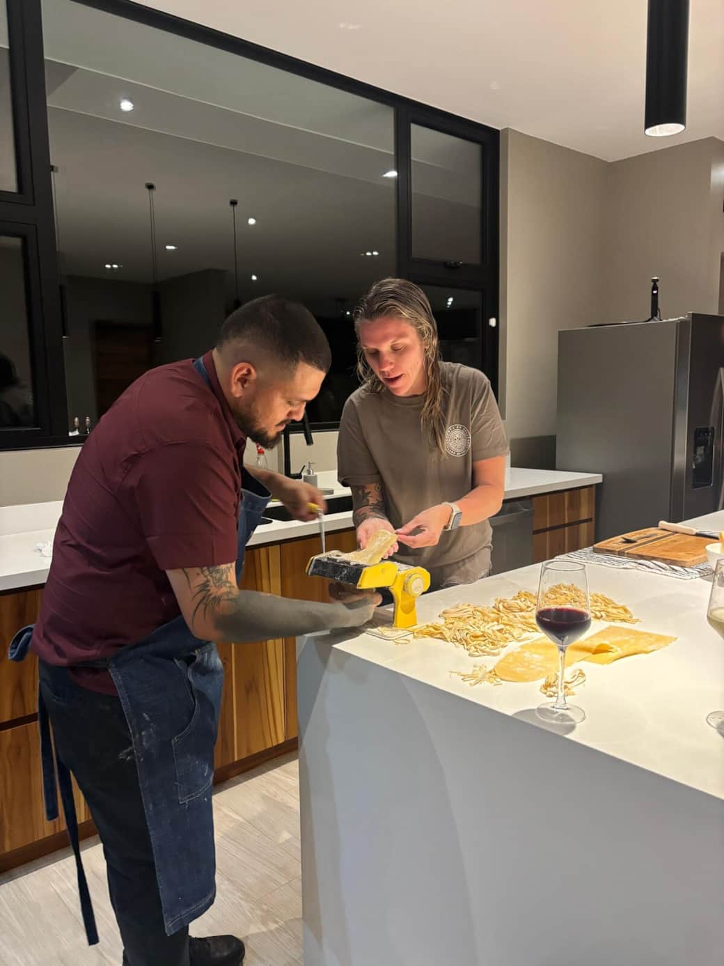 Chef ‍ homemade fresh pasta (he makes his own pizza dough (unreal), corn  tortillas - all fresh farm to table ingredients) 