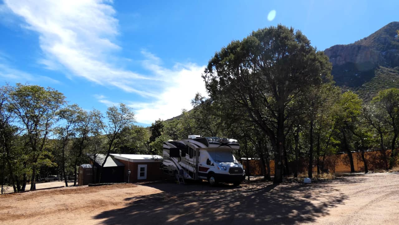 Ramsey Canyon Cabins & Bird Sanctuary RV Site 1 w/camper Site 2 left of camper.