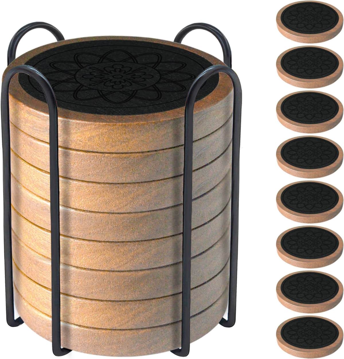 Black Wooden Coasters