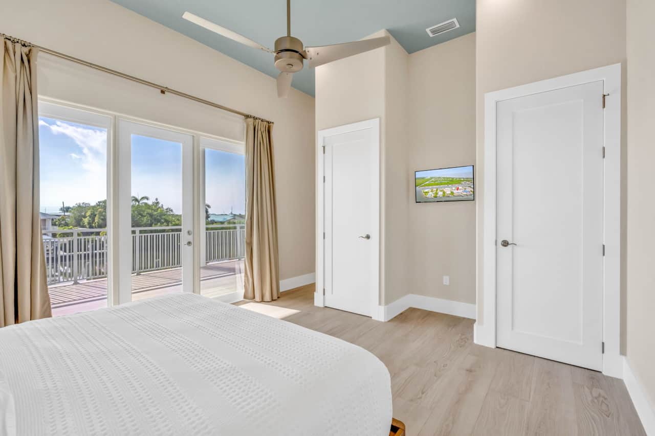 Bedroom 1 with king size bed and smart TV