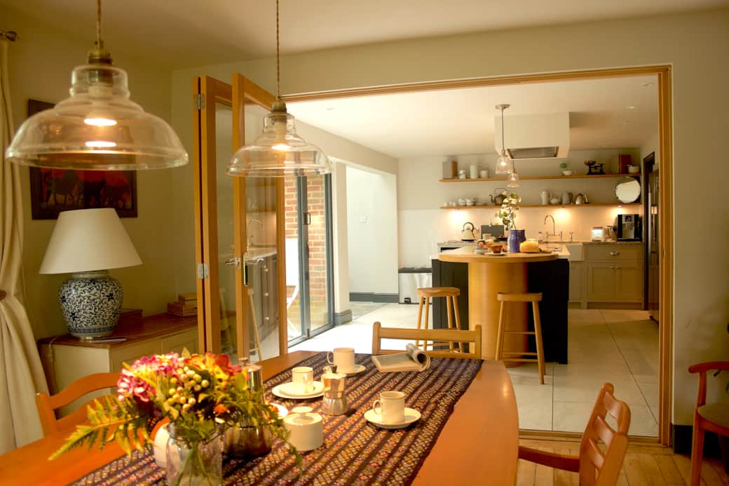 View of the kitchen from the dining area