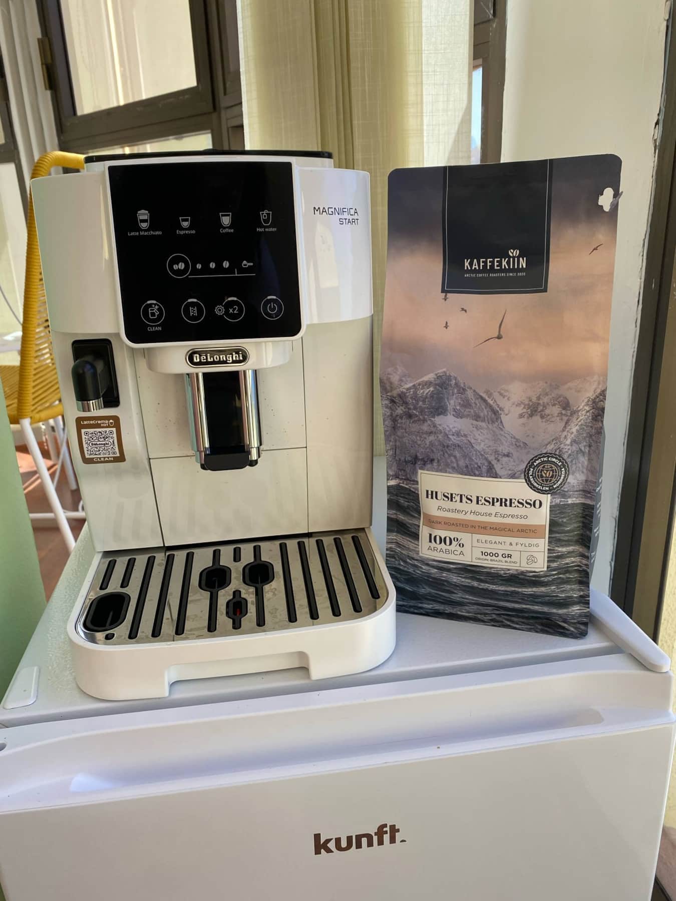 Great coffee freshly grinded.