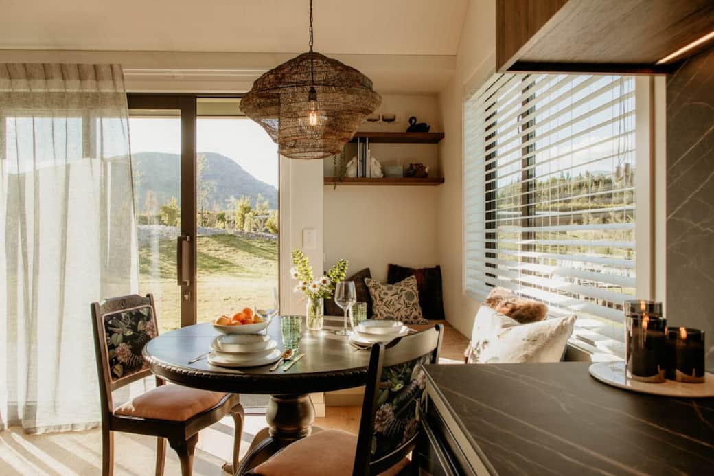 Cosy breakfast nook for dining, reading, playing games, or relaxing.