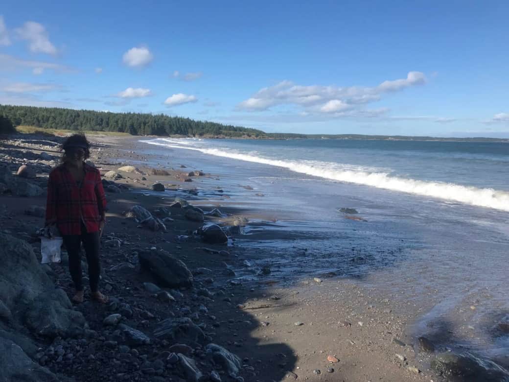 One of our two local beaches, with 10 min drive . Or you can kayak there from our wharf .