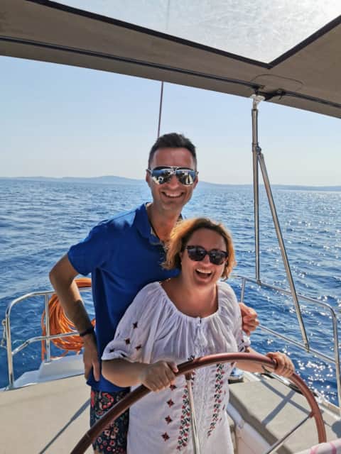 Mirela & Leonard — your Mar Escape Villa hosts, on the Adriatic.