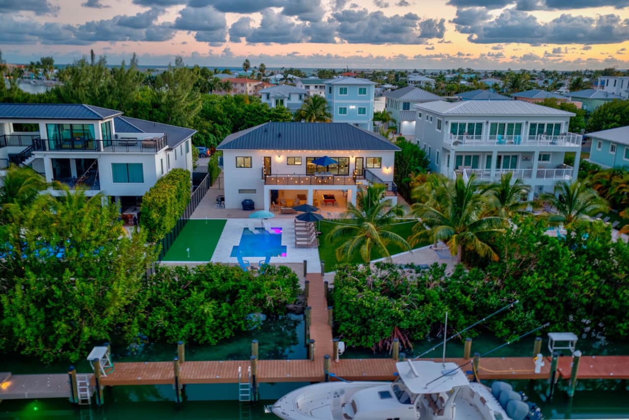 Sunset view fo the home