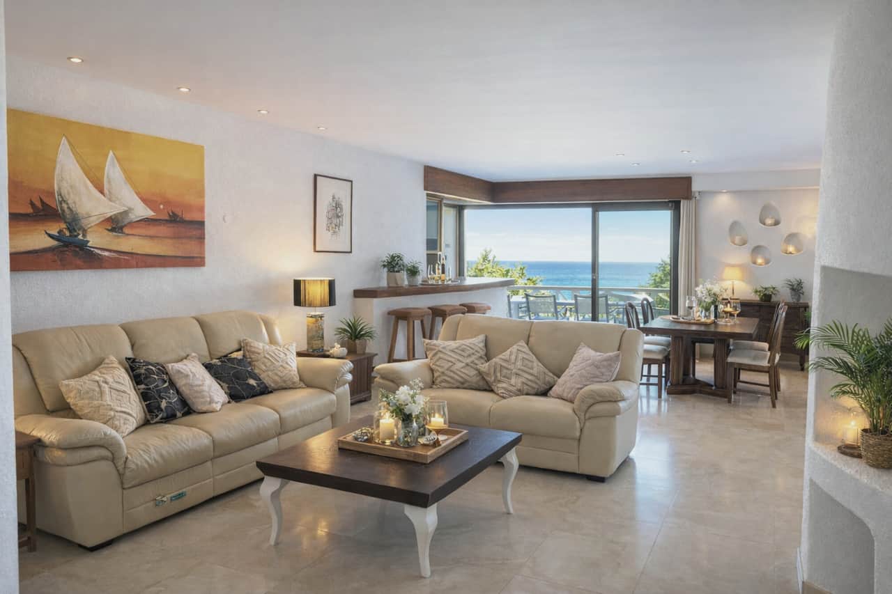 Living room with sea view