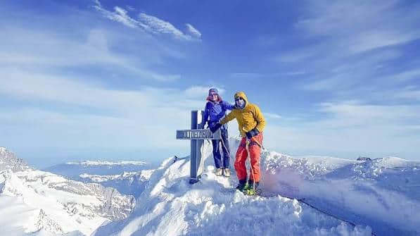 Summit ski tour in the Bernese Alps