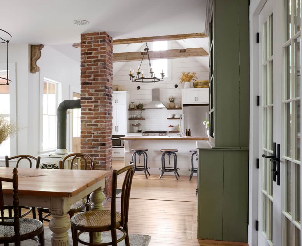 French doors lead to backyard