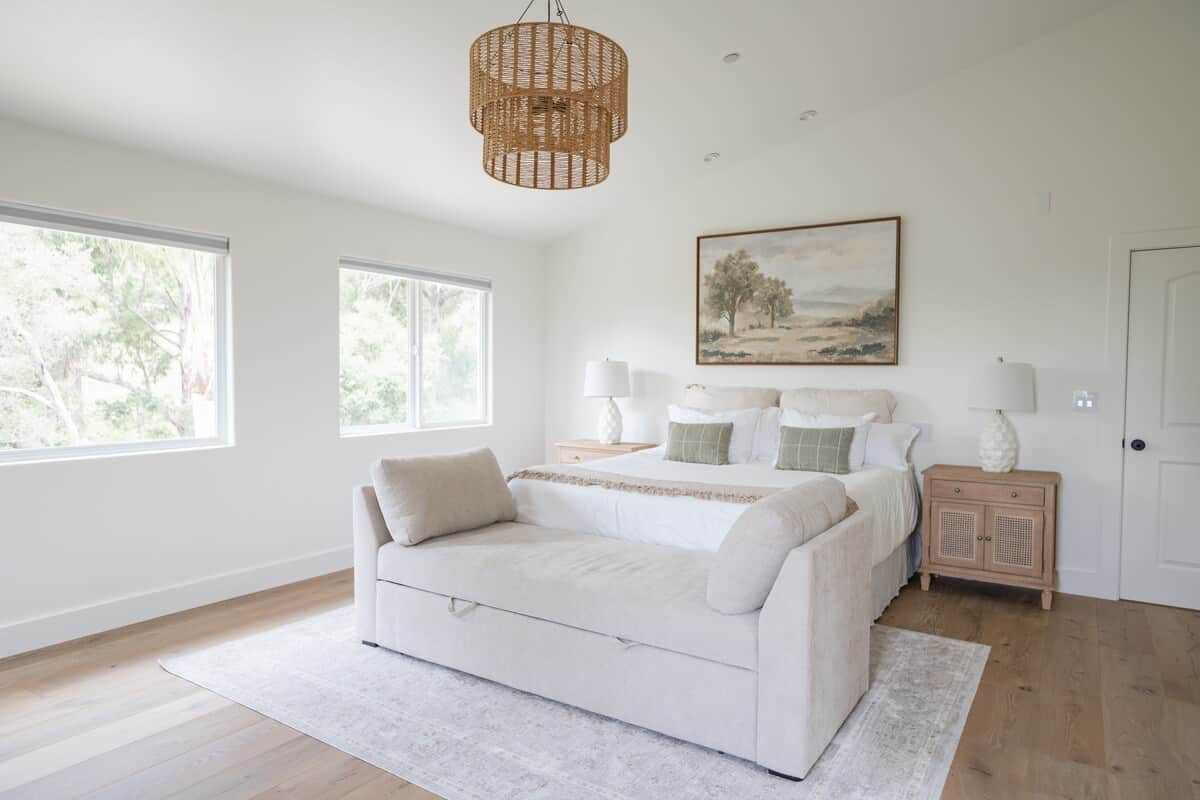 Primary Bed-King bed (SleepNumber) with sleeper sofa. Private bath attached. 