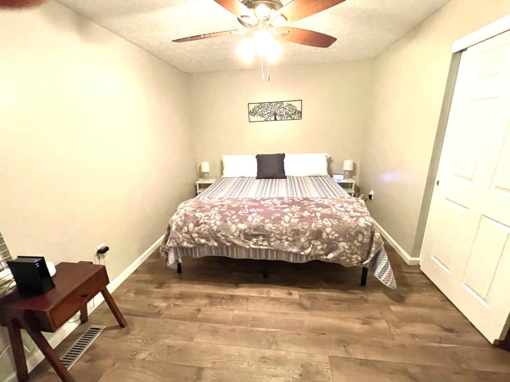 Master bedroom with King size bed