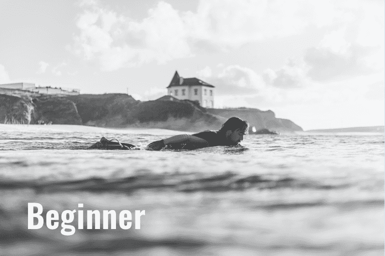 A surfer in a surf school at Baleal Peniche Portugal