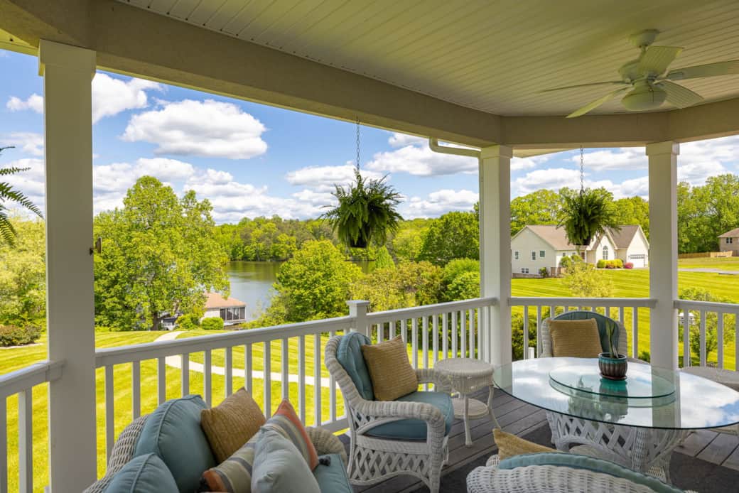 Find Respite on the Porch off of the Kitchen