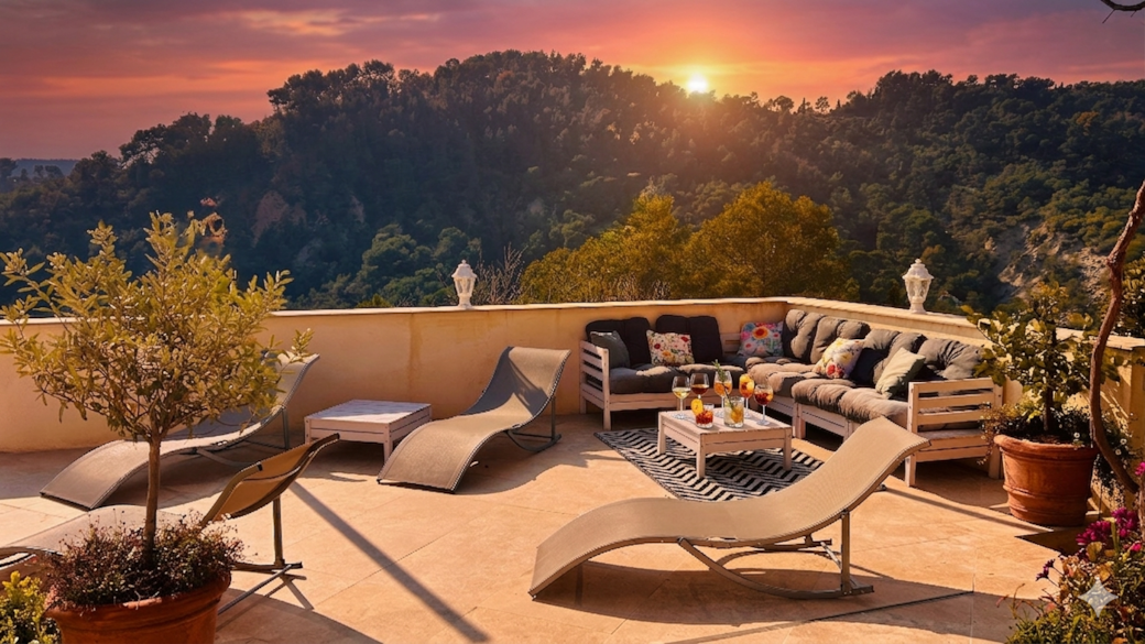 terrasse le soir 