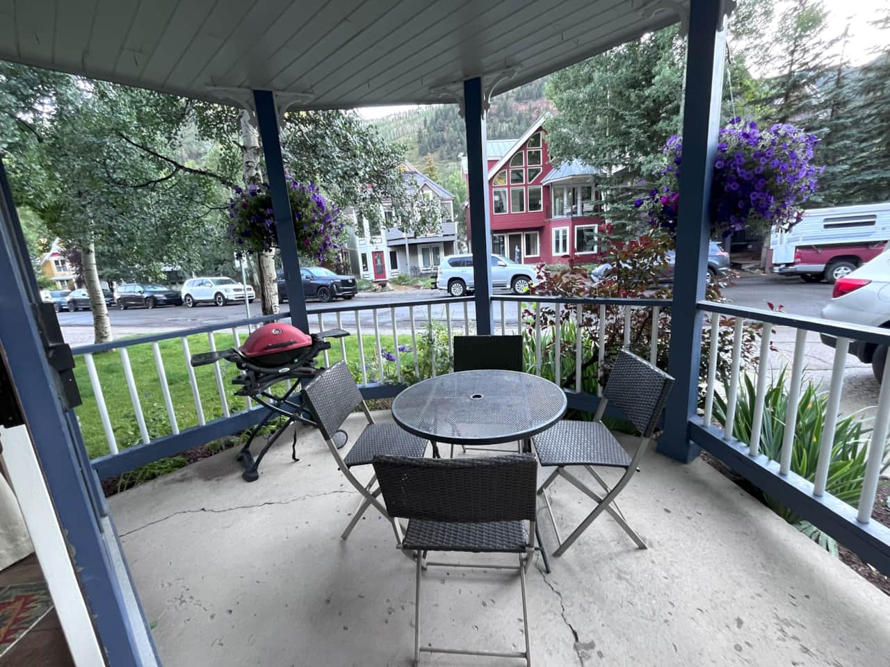 Private deck with seating and grill as well as easy outside access for your pet!