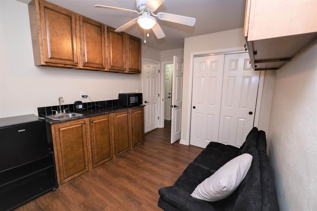 Note: This is not available by itself. As in a Condo, these adjoining units may be locked out or shared.
You may reserve this Alumni Studio Apt to serve as a 2nd Bedroom (with Kitchenette and Futon) only when booking Alumni Apts 1 or 2 (or both!). Note: This is not available by itself. As in a Condo, these adjoining units may be locked out or shared.
You may reserve this Alumni Studio Apt to serve as a 2nd Bedroom (with Kitchenette and Futon) only when booking Alumni Apts 1 or 2 (or both!).