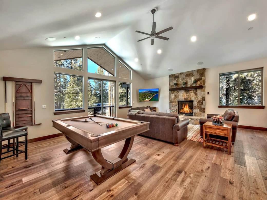 Pool table and Living Room