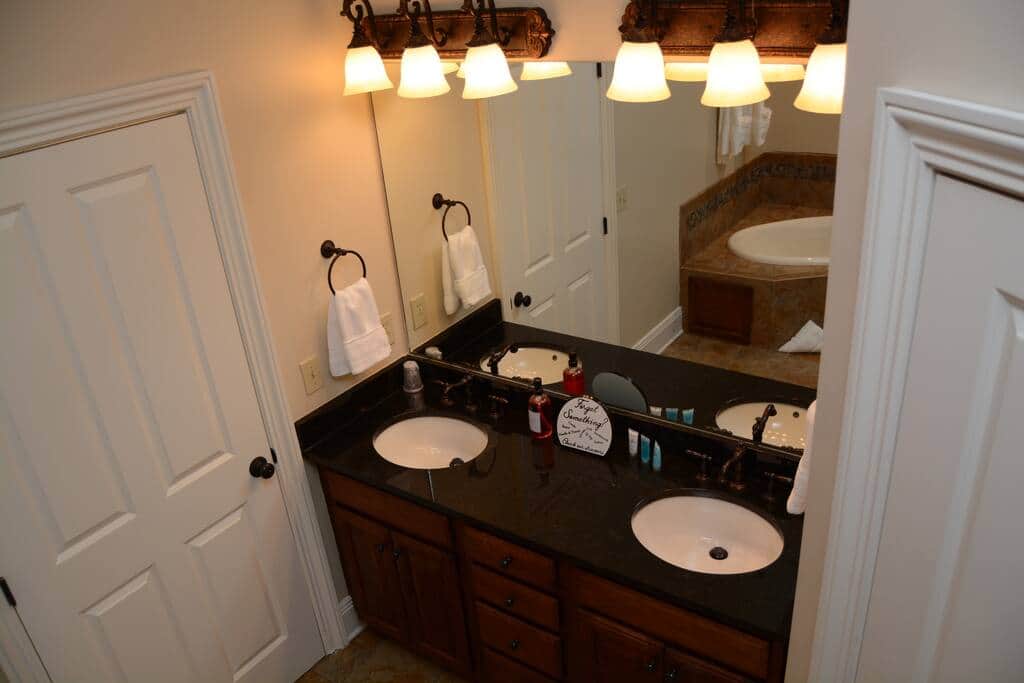 Double Vanity in Tiger Suite