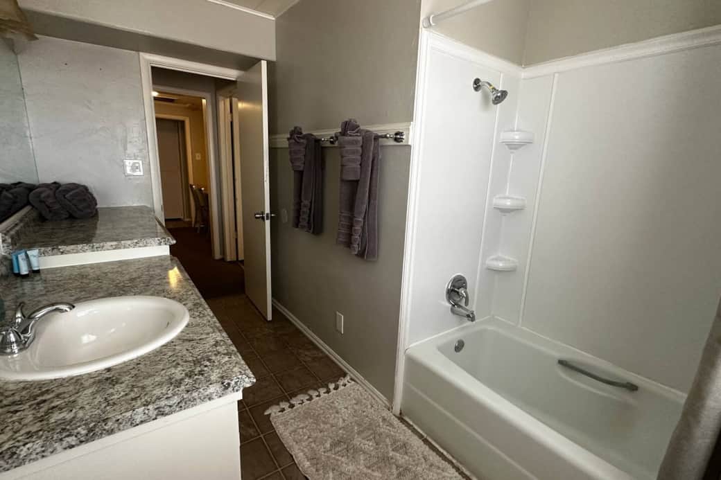 The master bathroom of the 4 bedroom house