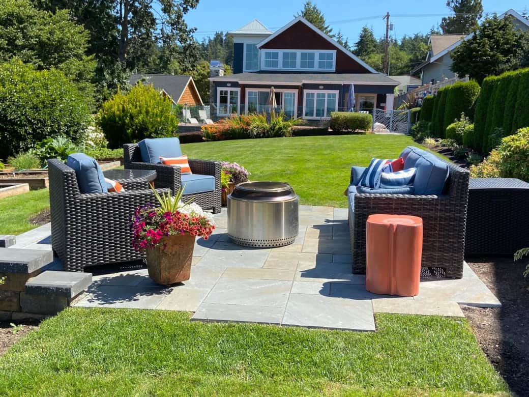The patio overlooks Saratoga Passage in the Puget Sound. It's a perfect place to sip coffee or wine while enjoying the natural beauty. Depending on state and county rules, burning may not be allowed. Inquire for details. The patio overlooks Saratoga Passage in the Puget Sound. It's a perfect place to sip coffee or wine while enjoying the natural beauty. Depending on state and county rules, burning may not be allowed. Inquire for details.