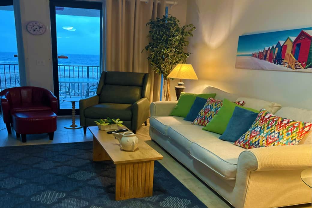 Phoenix X Resort Unit 302 Living Room with Beachfront View Phoenix X Resort Unit 302 Living Room with Beachfront View