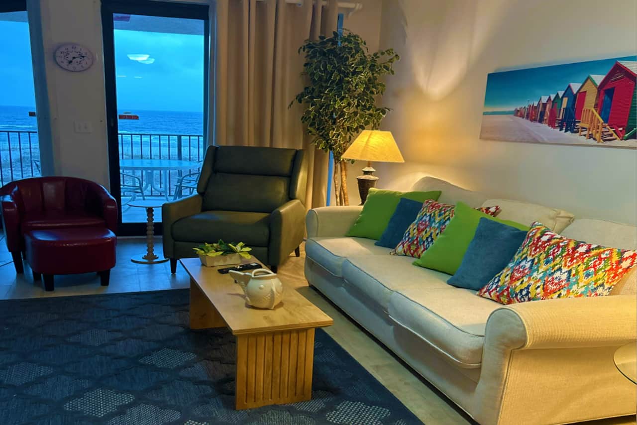 Phoenix X Resort Unit 302 Living Room with Beachfront View