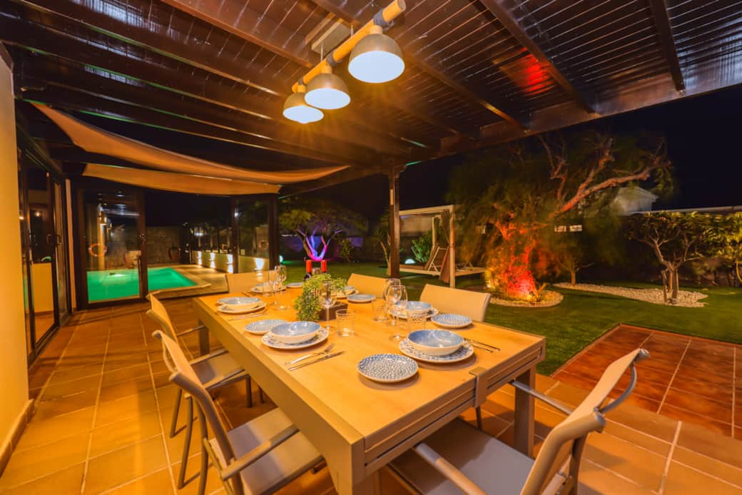 giardino - veranda - vista notturna