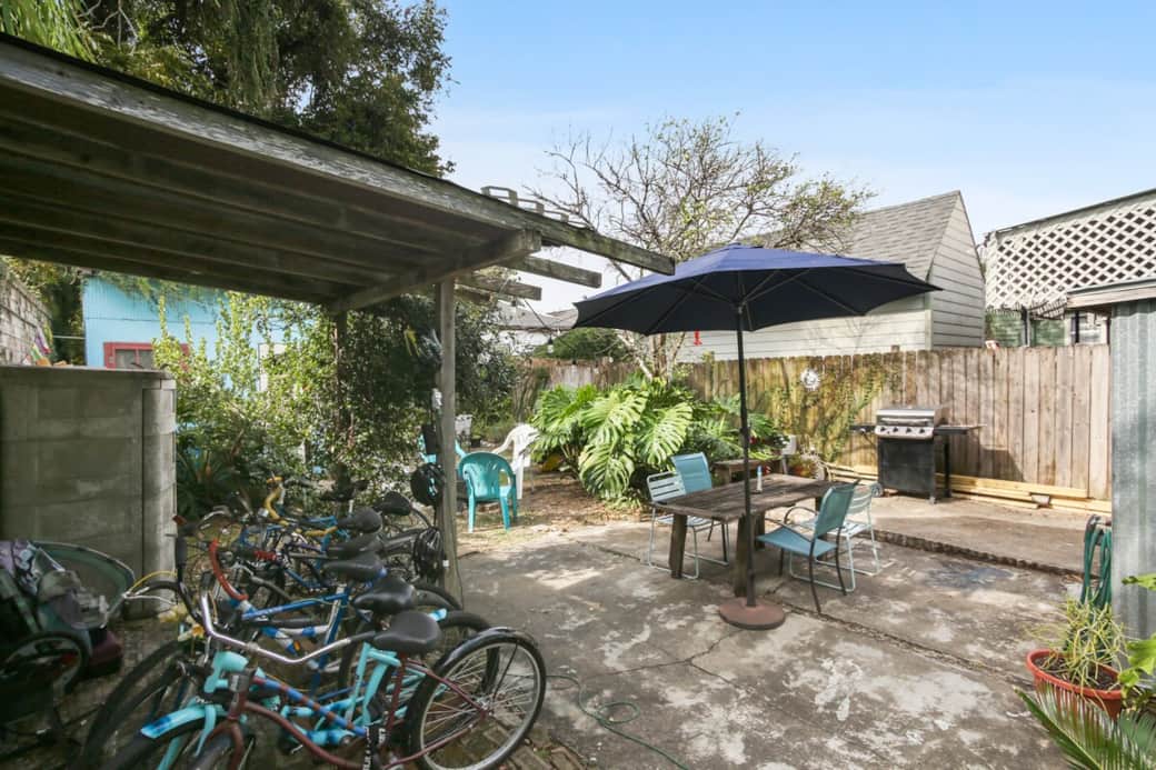 Backyard patio and grill