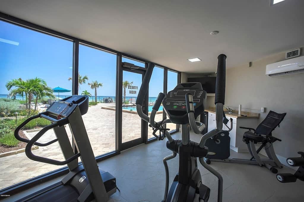 Fitness Room facing pool Fitness Room facing pool