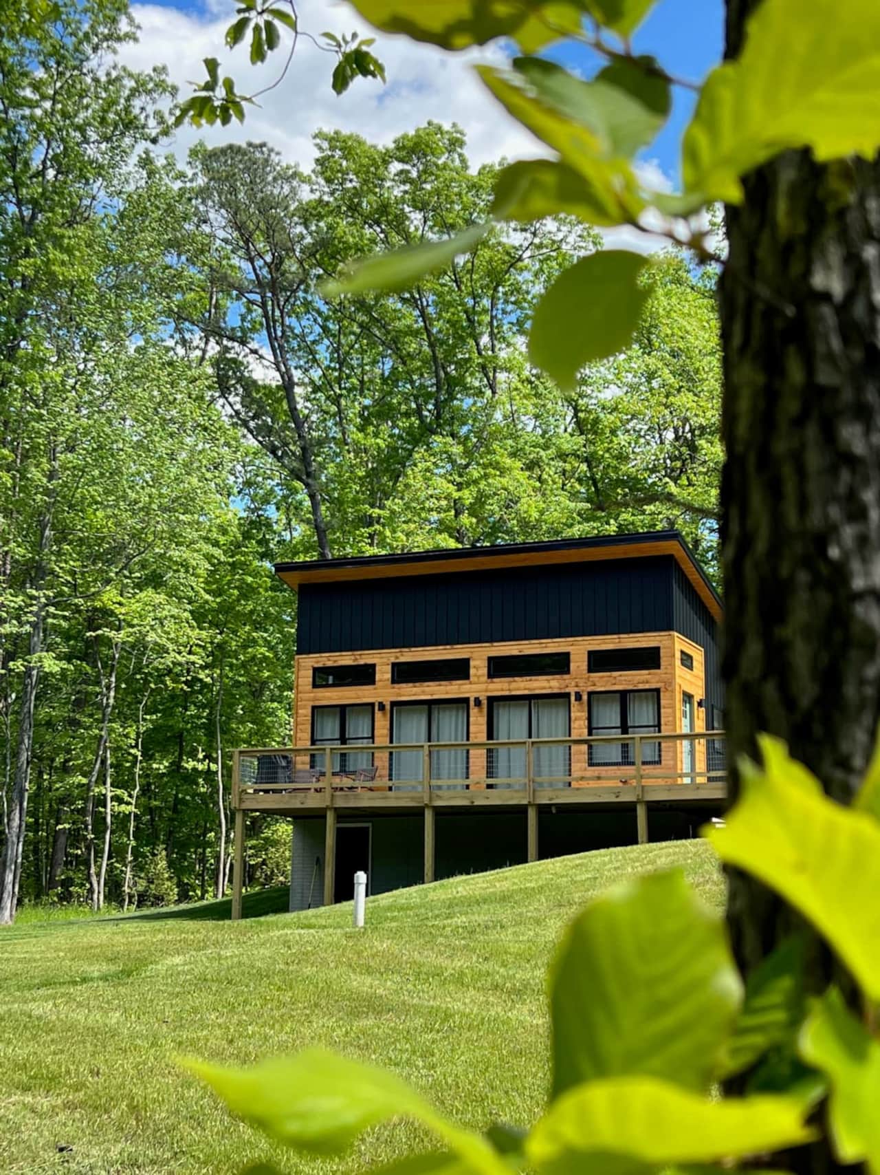 Modern, custom-built Scandinavian cabin