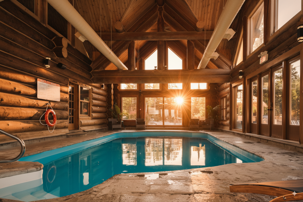 Heated indoor pool at the resort