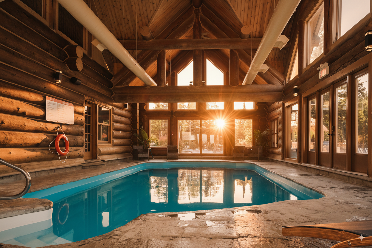 Heated indoor pool at the resort