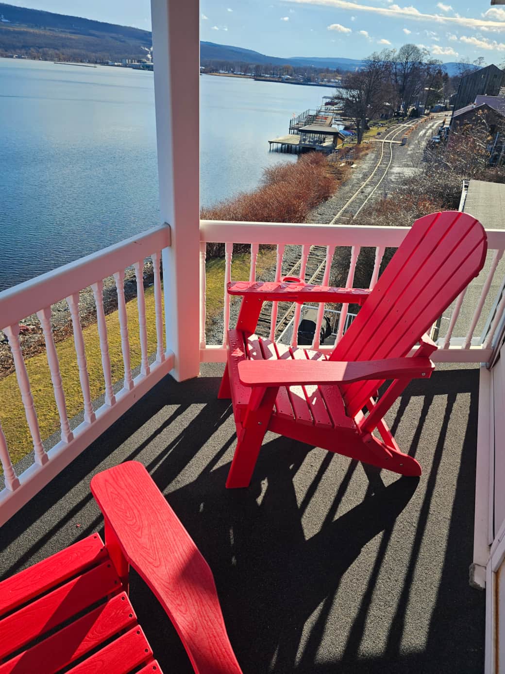 Enjoy the private patio off the king bedroom - looking toward Watkins Glen