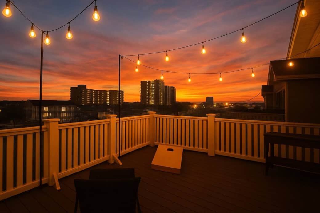 Enjoy the sunset from our beautiful third-floor deck!