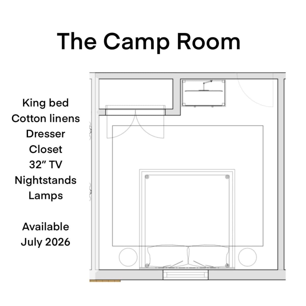 The Camp - king bedroom downstairs