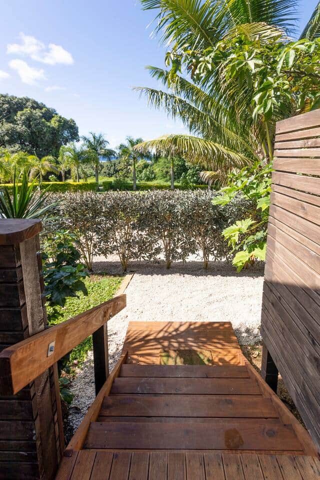 Entrance to the back deck on the Studio Villa.