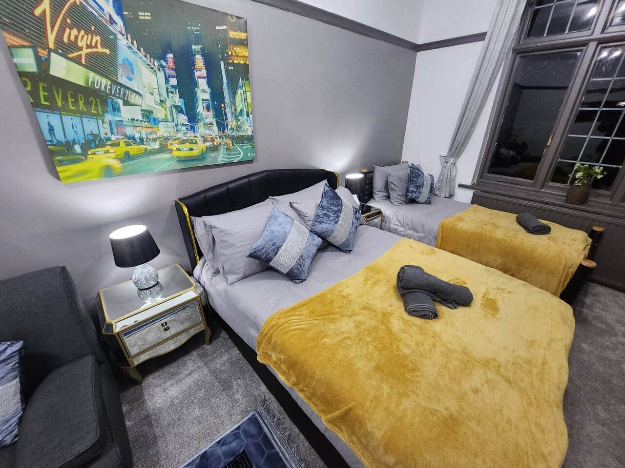 Comfortable bedroom at 239 Seymour Grove accommodation Manchester