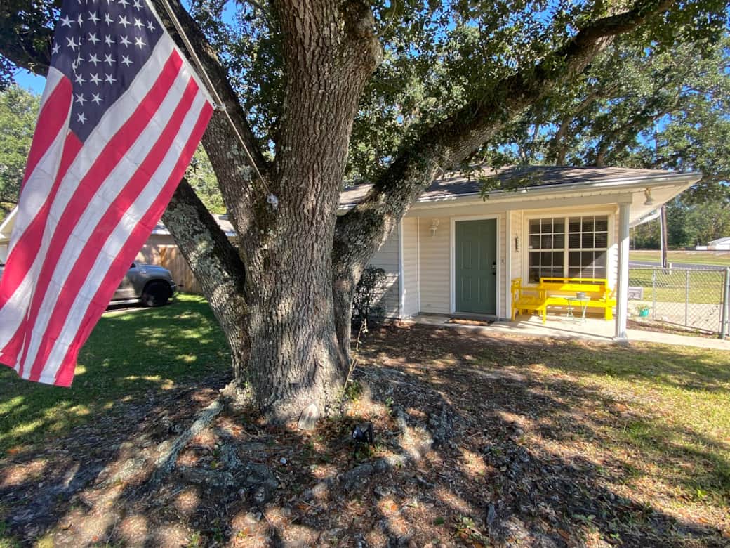 Flag and Bench