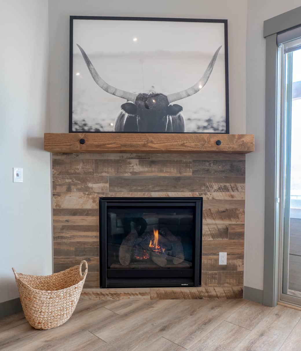 Relax by the cozy fireplace, thoughtfully equipped with a convenient timer for your comfort.