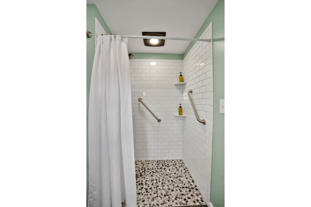 Bathroom 1, main floor, zero entry shower